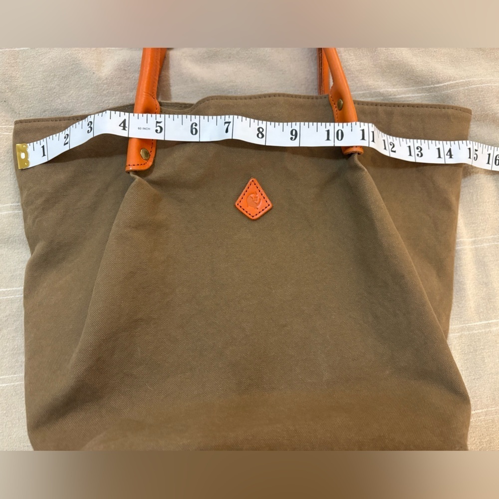 Kissora Eterno Canvas & Leather Tote Bag – Made in Japan – Brown / Orange - Picture 6 of 6